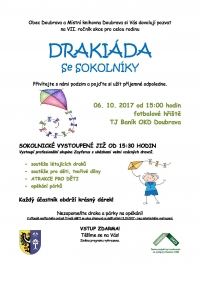 DRAKIÁDA se sokolníky se dnes koná!!