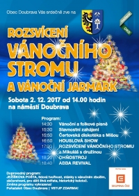 Rozsvícení vánočního stromu a vánoční jarmark v Doubravě