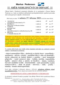 SVOZ NEBEZPEČNÉHO ODPADU Z DOMÁCNOSTÍ