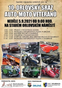 Orlovský sraz auto-moto veteránů bude mít opět zastávku v naší obci