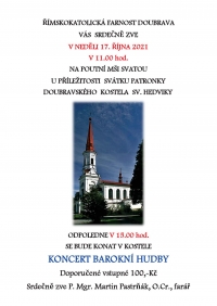 Koncert barokní hudby a mše v kostele