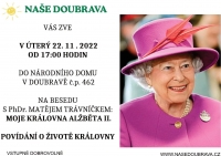 Pozvánka na besedu o královně Alžbětě