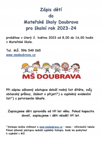 Zápis dětí do mateřské školy