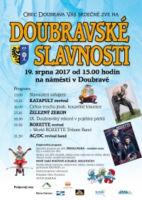 DOUBRAVSKÉ SLAVNOSTI 2017 JIŽ TUTO SOBOTU